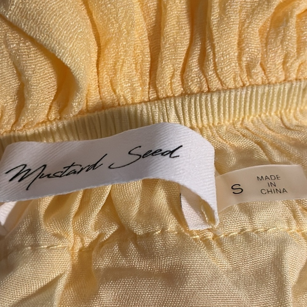 Mustard Seed Sz S yellow tiered mini dress - Picture 6 of 7